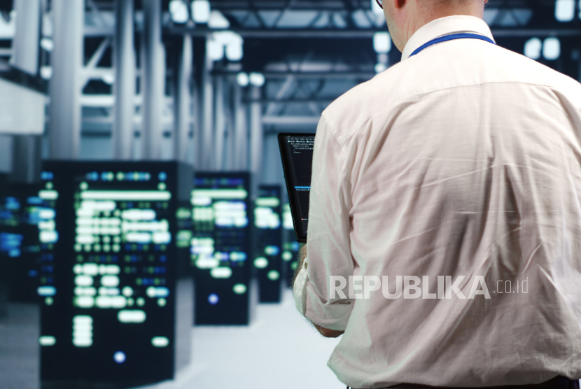 Ilustrasi pusat data.