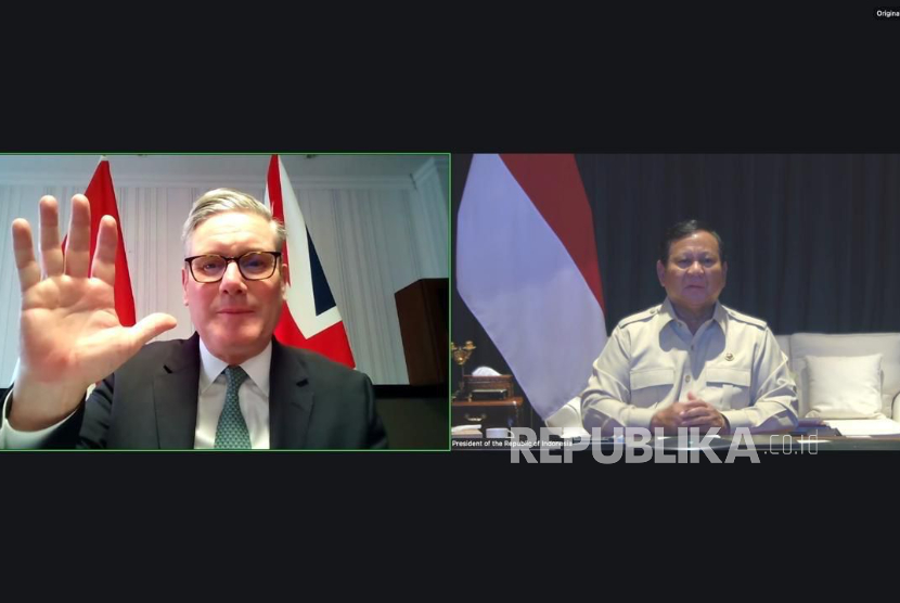 Presiden RI Prabowo Subianto melakukan konferensi video dengan Perdana Menteri (PM) Inggris Keir Starmer di kediaman pribadi Hambalang, Kabupaten Bogor pada Sabtu (22/11/2025). 