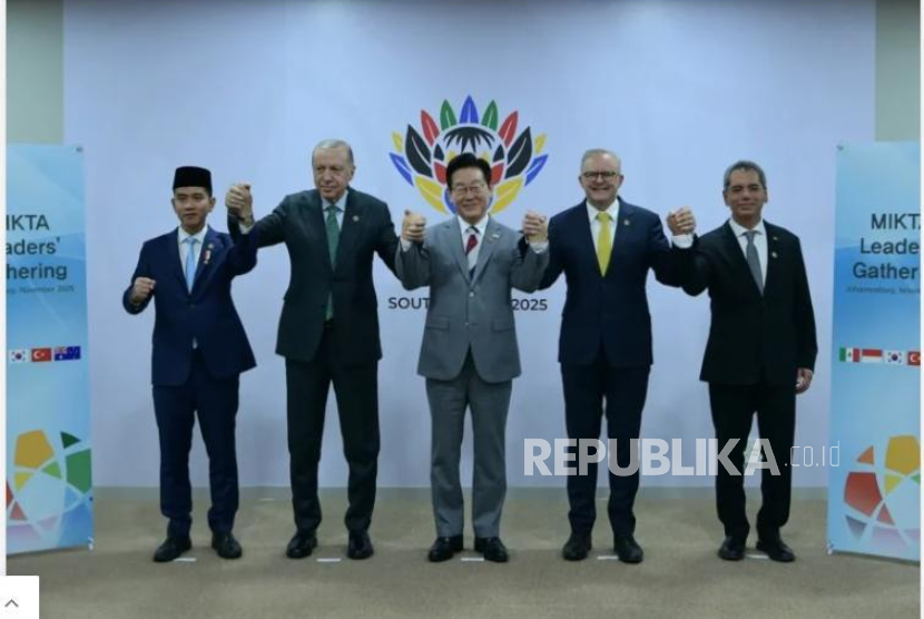 Wapres Gibran Rakabuming Raka menghadiri MIKTA Leaders’ Gathering di Hall 7 Johannesburg Expo Centre, Johannesburg, Afrika Selatan, Sabtu (22/11/2025).