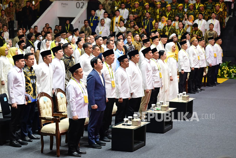Peringatan HUT Ke-61 Partai Golkar di Istora Senayan, Jakarta Pusat, Jumat (5/12/2025) malam WIB.