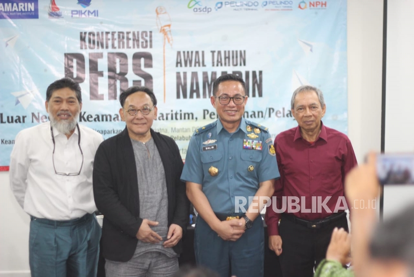 Konferensi Pers Awal Tahun yang digelar The National Maritime Institute (Namarin) di Menteng, Jakarta Pusat, Rabu (7/1/2026).