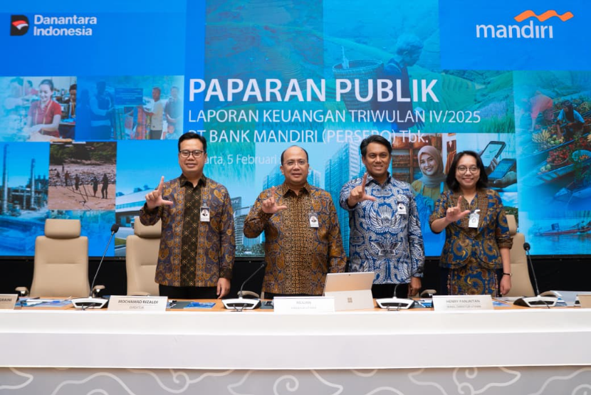 Paparan Kinerja Bank Mandiri Tahun 2025 yang digelar di Jakarta, Kamis (5/2/2026).  