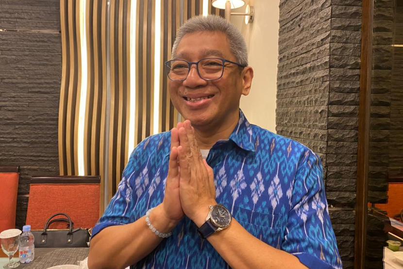 Presiden Direktur PT Bank Aladin Syariah Tbk (BANK) Koko Rachmadi dalam agenda Media Briefing di kawasan Jakarta Selatan, Rabu (11/3/2026).