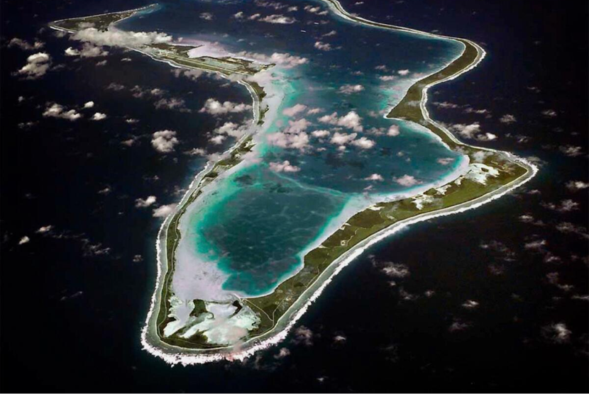 Diego Garcia, bagian dari gugusan Pulau Chagos di Samudera Hindia, yang menjadi lokasi pangkalan militer gabungan AS-Inggris.