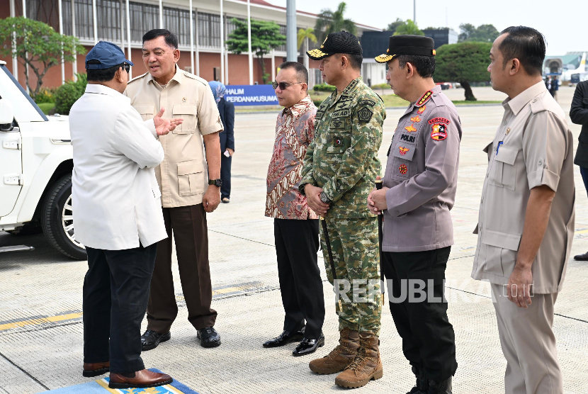 Presiden RI Prabowo Subianto di Base Ops Lanud Halim Perdanakusuma, Jakarta Timur, Ahad (29/3/2026).