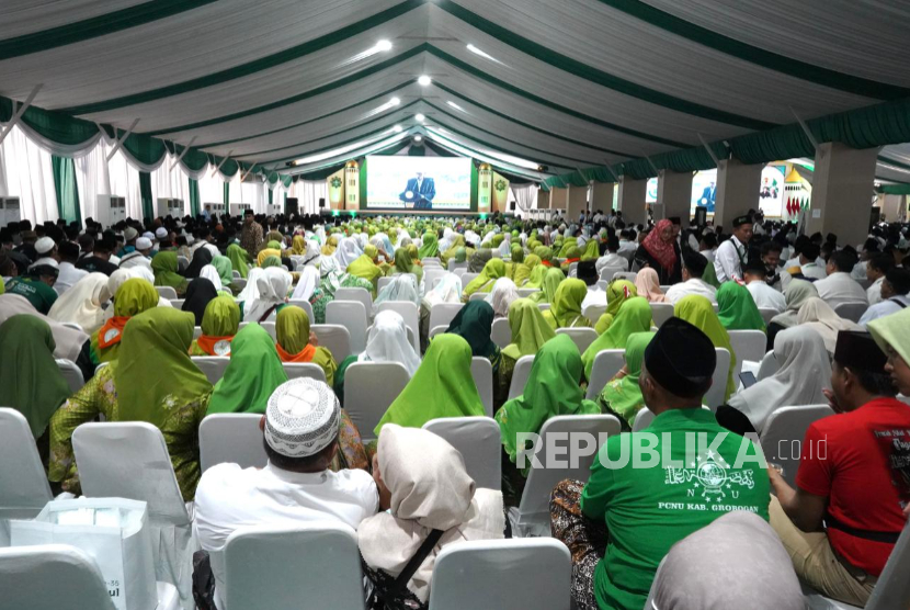 Suasana Muktamar ke-35 Nahdlatul Ulama (NU) di Pondok Pesantren Bahrul Ulum Tambakberas, Jombang, Jawa Timur, Jumat (28/8/2026).