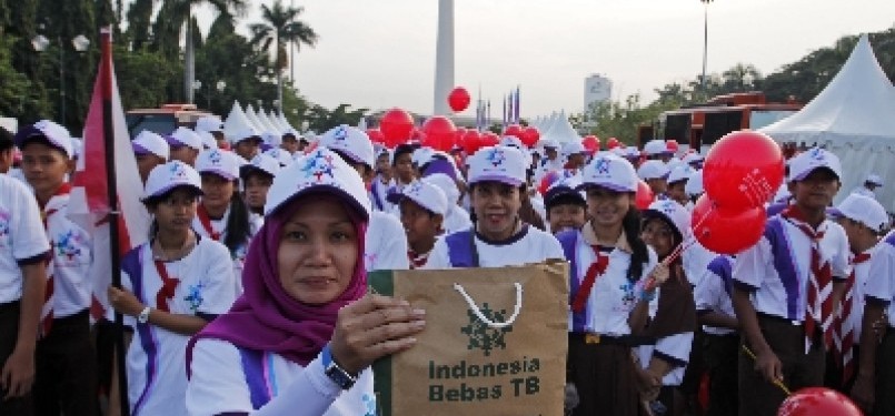 A 'rally' against TB on the World Tuberculosis Day in Jakarta on Sunday.  