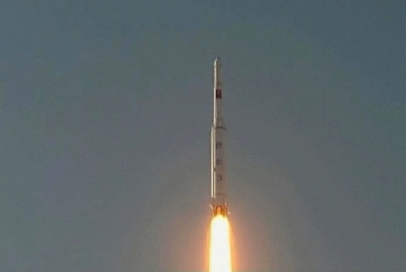 A rocket launched to the airspace. (illustration)