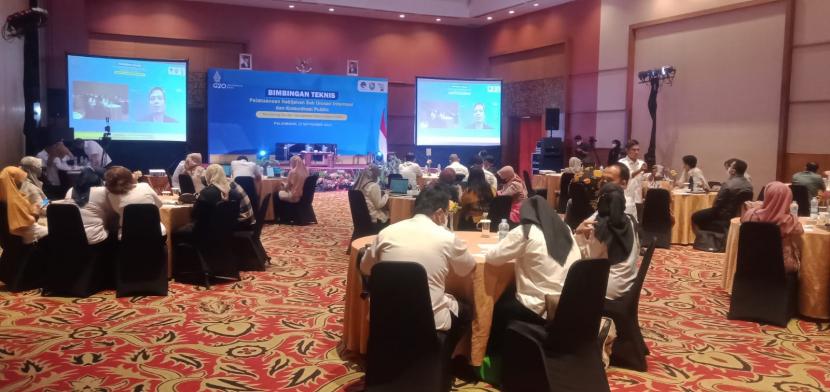 Acara Bimbingan Teknis Pelaksanaan Kebijakan Sub Urusan IKP di Palembang, Sumatra Selatan, Rabu (21/9/2022). Dirjen IKP Kominfo sebut humas pemerintah harus cermati pergerakan isu di masyarakat.