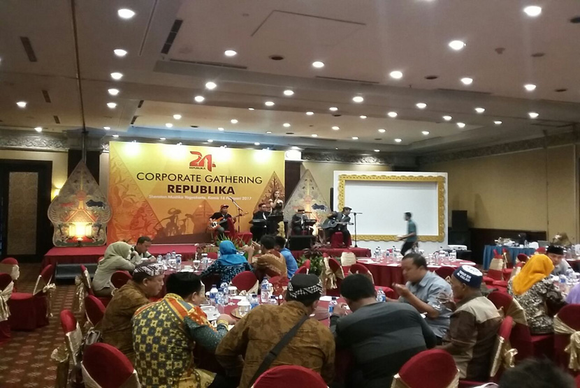 Acara Corporate Gathering Republika di Hotel Sheraton Mustika Yogyakarta, Kamis (16/2).