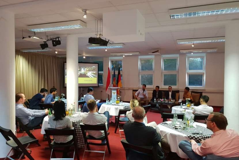 Acara Indonesia-Germany Start Up Gathering yang bertempat di Aula KBRI Berlin, Rabu (12/9).