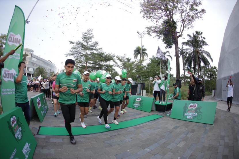 Acara MILO ACTIV Indonesia Race (MAIR) 2022. Dalam memperingati Hari Olahraga, Nestle Milo menggelar Milo ACTIV Indonesia Race.