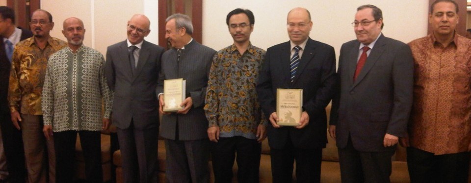 Acara peluncuran buku terjemahan Mukaddimah karya Ibnu Khaldun di Jakarta.