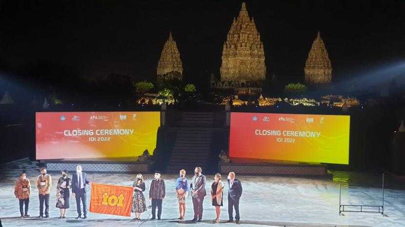 Acara penutupan International Olympiad in Informatics (IOI) ke-34 tahun 2022 di Kawasan Candi Prambanan, DIY, Ahad (14/8/2022) malam. 