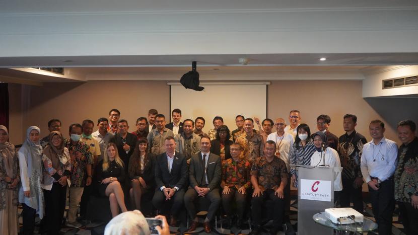 Acara pengenalan Program Magang Markija ke Eropa untuk Mahasiswa Vokasi Indonesia, di Century Park Hotel, Jakarta, Senin (6/2/2023).