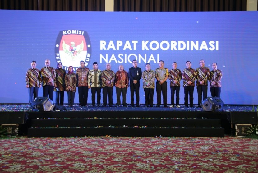 Acara Rakornas KPU RI di di Ecovention Ancol, Jakarta sabtu (17/11).