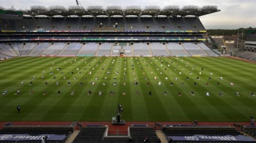 Acara shalat Idul Adha yang digelar di stadion Dublin, Irlandia