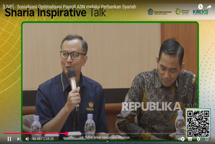 Acara sosialisasi optimalisasi payroll ASN yang diadakan KNEKS, DJPb Kemenkeu, dan Bank Muamalat di Jakarta, Kamis (23/5/2025).
