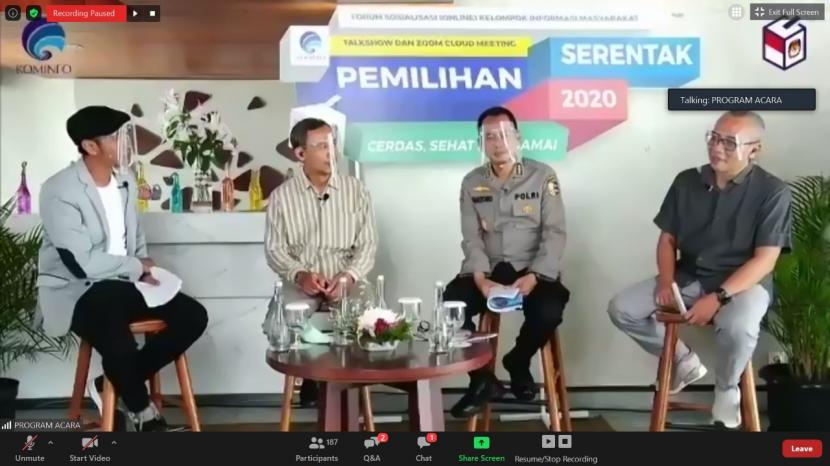 Acara sosialisasi Pilkada Serentak 2020 yang diselenggarakan Kementerian Komunikasi dan Informatika (Kemenkominfo), Rabu (11/11).