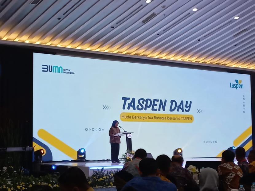 Acara Taspen Day di Hotel Grand Sahid Jaya, Jakarta, Selasa (16/1/2024).