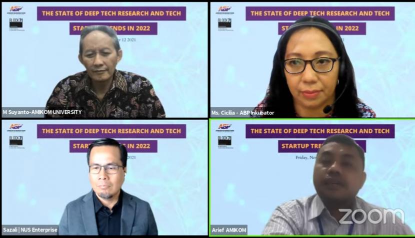 Acara Virtual International ABP Tech Talkshow The State of Deep Teach Research and Tach Startup Trends In 2022, Jumat (12/11).