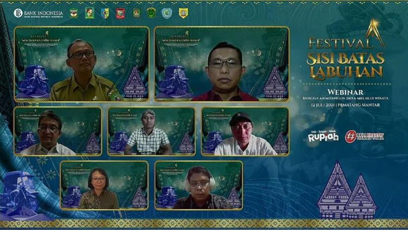 Acara Webinar Desa Wisata yang digelar Bank Indonesia Pematangsiantar pada Senin (12 Juli).