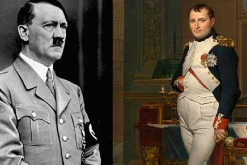Adolf Hitler (kiri) dan Napoleon Bonaparte (kanan)