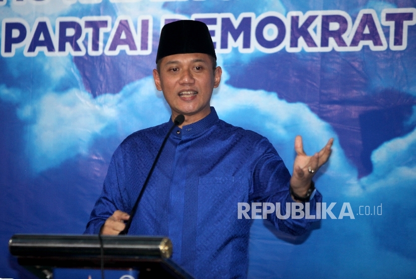 Agus Harimurti Yudhoyono (AHY) menyampaikan pidato sambutannya pada acara peresmian Kantor Dewan Pimpinan Daerah (DPD) DKI Jakarta, Kamis (22/6).