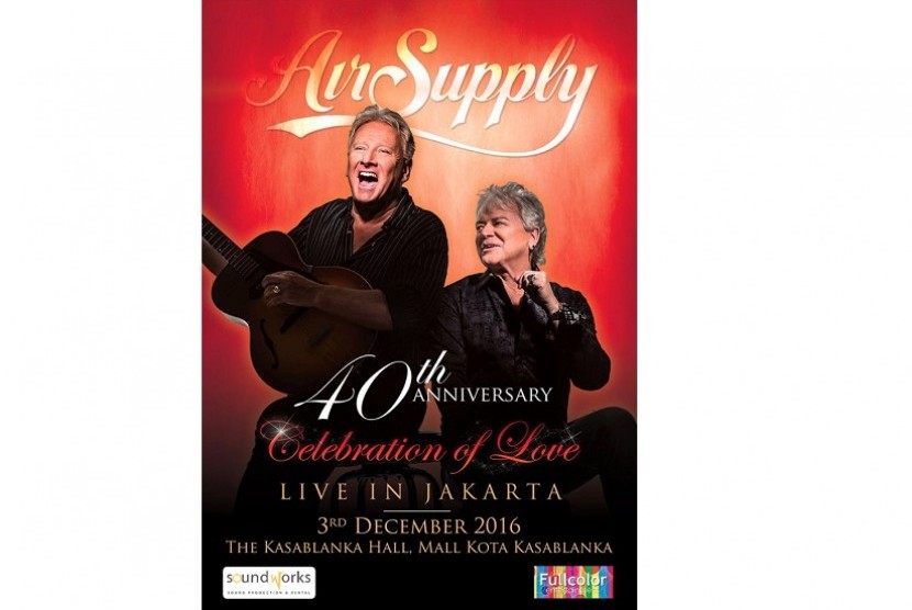 Air Supply gelar konser di Indonesia bulan Desember 2016 mendatang