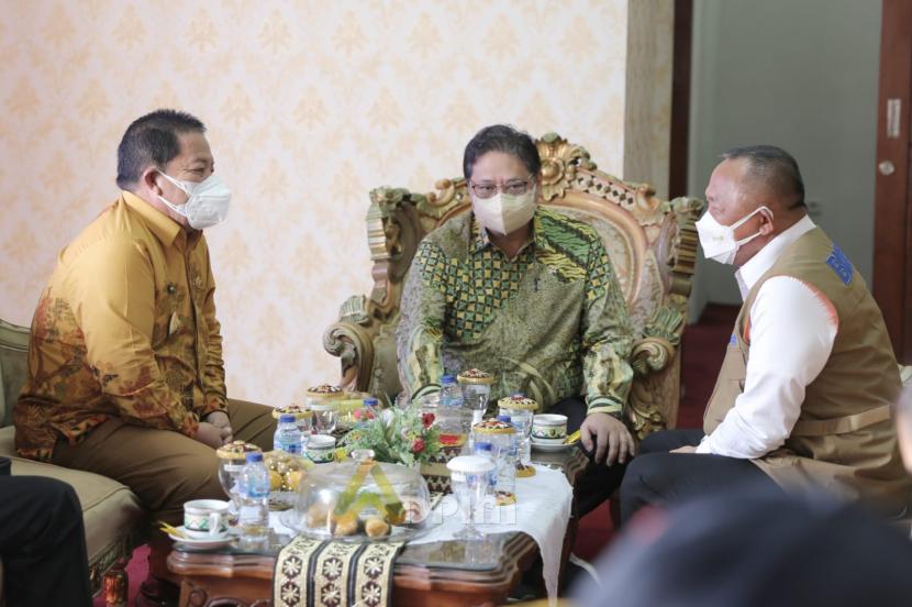 Airlangga dan Gubernur Lampung Koordinasi Penanganan Covid 