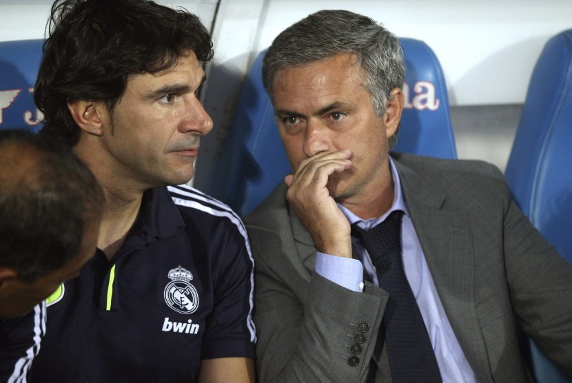 Aitor Karanka dan Jose Mourinho saat masih di Real Madrid pada 2012.