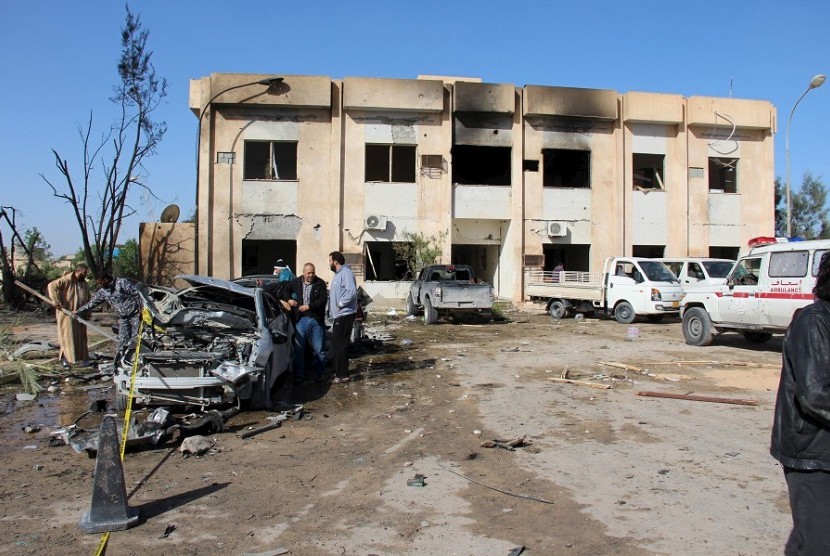 [ilustrasi] Akademi Kepolisian Tripoli yang menjadi sasaran bom.