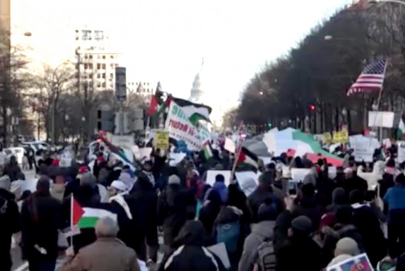 Aksi bela Palestina di Washington DC, AS