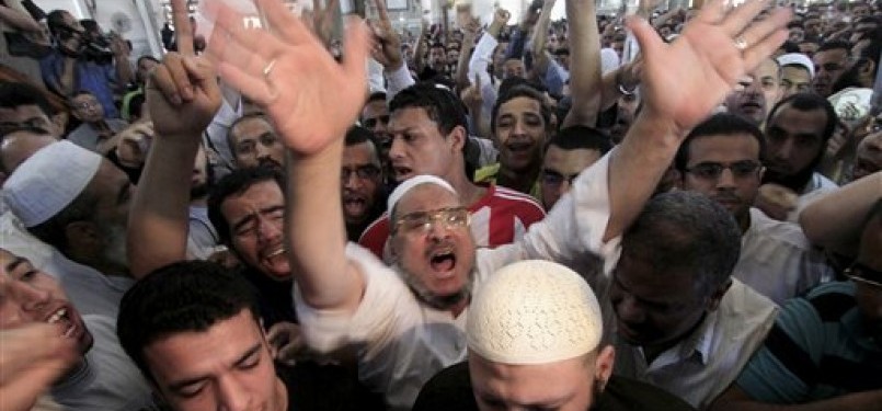 Aksi demonstrasi di Mesir mengutuk pembunuhan Usamah bin Ladin.