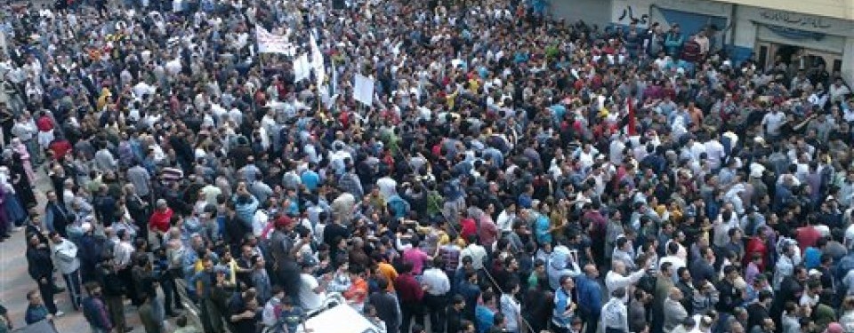 Aksi demonstrasi di Suriah pada Sabtu (30/4).