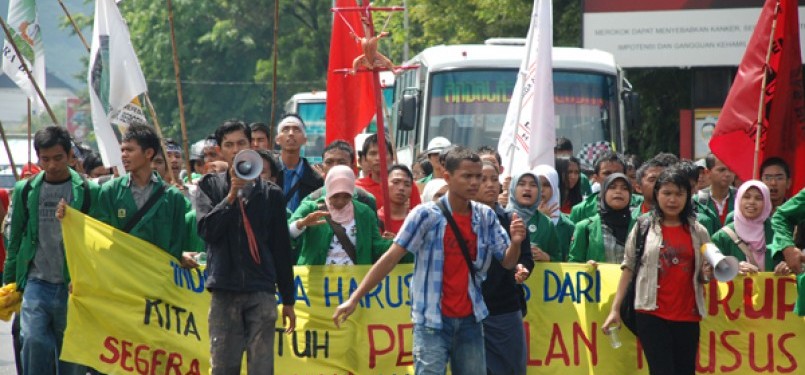 Aksi demonstrasi mahasiswa (ilustrasi)