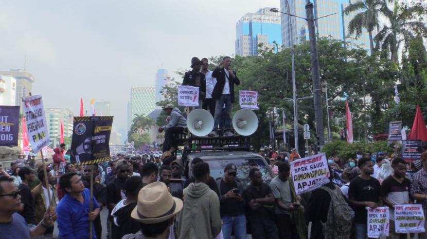 Aksi demonstrasi terkait pekerja migran Indonesia 