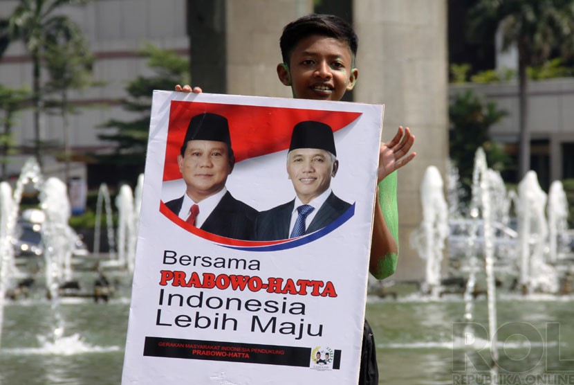 Aksi pendukung Prabowo-Hatta.