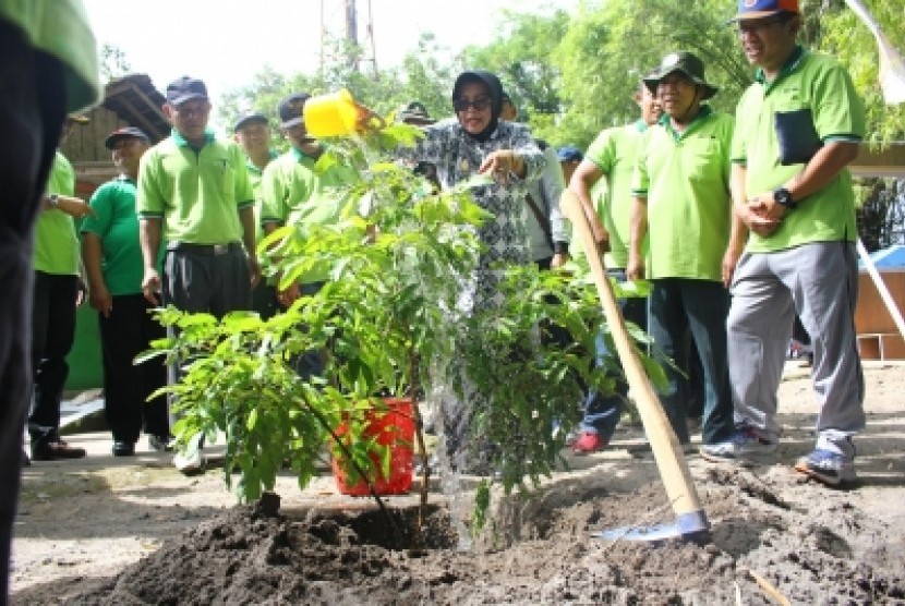 Aksi penanaman pohon dalam Peringatan Hari Sampah Nasional 2019 di  Dusun Krikil, Desa Tegaltirto, Kecamatan Berbah, Jumat (8/3). Doc: Pemkab  Sleman 