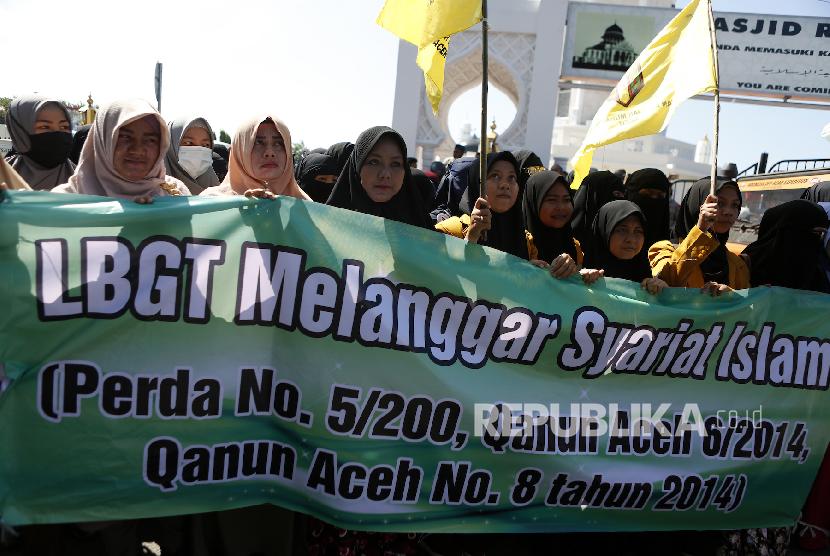 Aksi penolakan LGBT di Banda Aceh