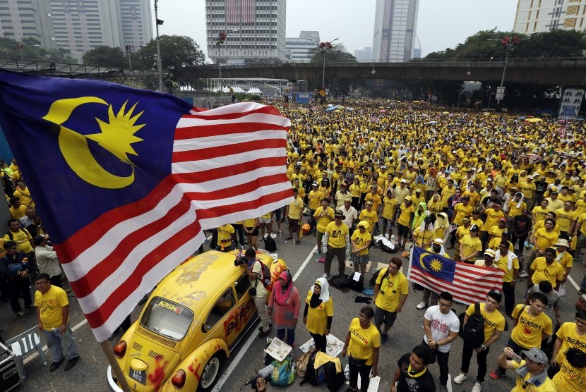 Aksi protes 'Bersih' di Malaysia. (ilustrasi) 