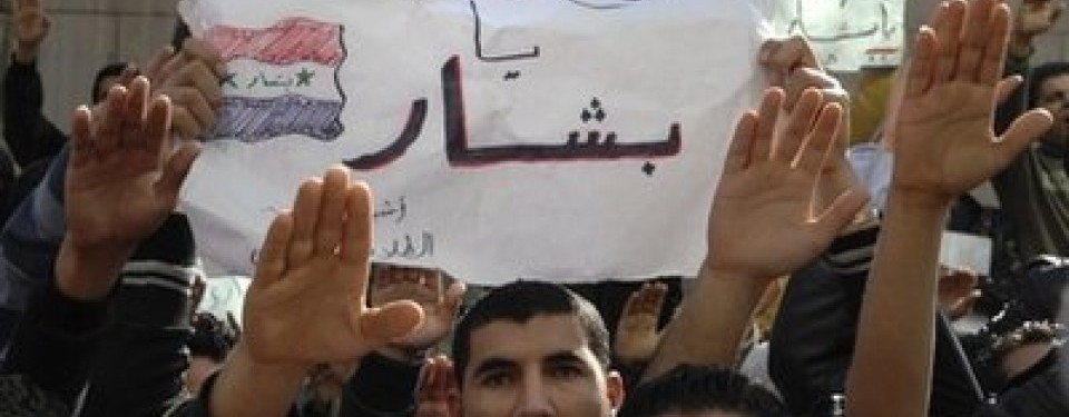 Aksi protes mahasiswa di Suriah 