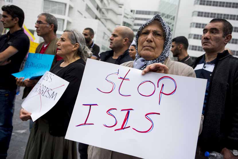  Aksi protes menentang ISIS (ilustrasi) 