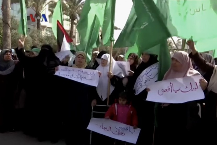 Aksi protes warga Palestina terkait pemindahan Kedubes AS ke Yerusalem