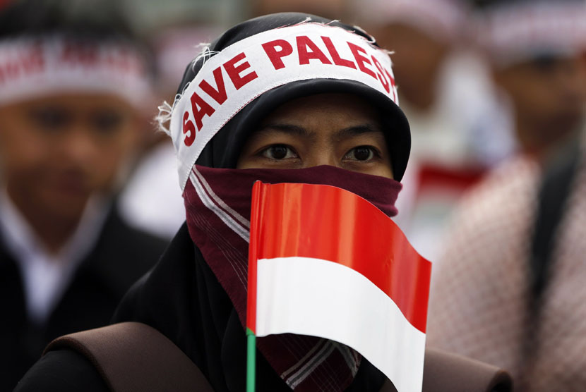 Aksi solidaritas mendukung perjuangan Palestina.