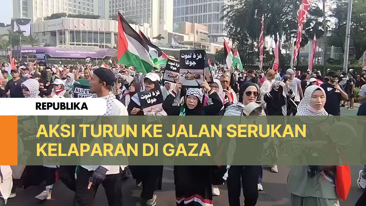 Aksi turun ke jalan serukan kelaparan di Gaza