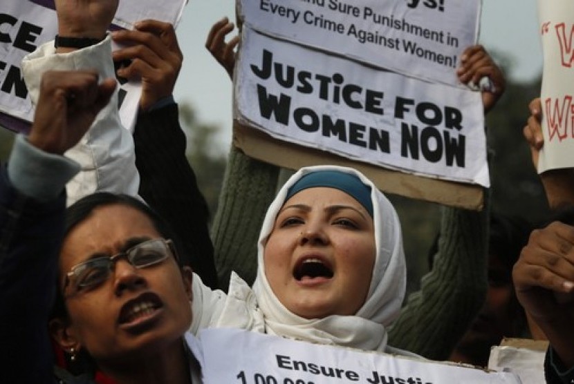 Aksi unjuk rasa terhadap maraknya aksi pemerkosaan di India