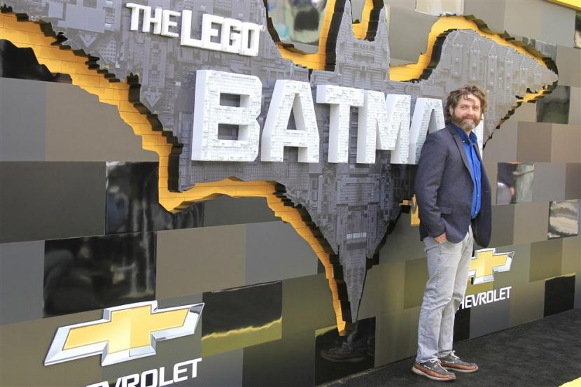 Aktor asal AS, Zach Galifianakis, tiba di premiere The Lego Batman Movie di California, AS, 4 Februari 2017. Galifianakis akan bermain di live-action Lilo & Stitch.