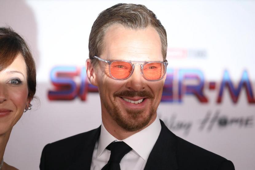 Aktor Banedict Cumberbatch saat menghadiri premier global film Spider-Man: No Way Home. Dia meminta penonton yang menyaksikan film ini jangan spoiler.