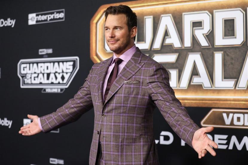 Aktor Chris Pratt menghadiri premiere film Marvel Studios, Guardians Of The Galaxy Vol. 3, di Dolby Theatre, Los Angeles, California, AS, 27 April 2023.